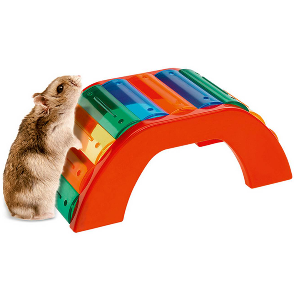 ПР0031007 Мостик для грызунов PA 4640 BRIDGE для хомяков, пластиковый разноцветный 17x8,5x7см FERPLAST 