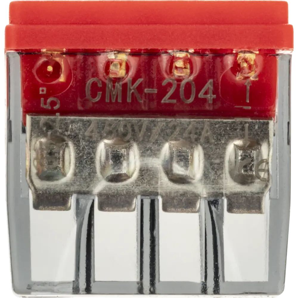 84509780 Клеммы монтажные самозажимные с пастой Duwi СМК 772-204 4-проводные 2,5мм² прозрачные 5шт 26730 0 STLM-1107525  - Вид №5