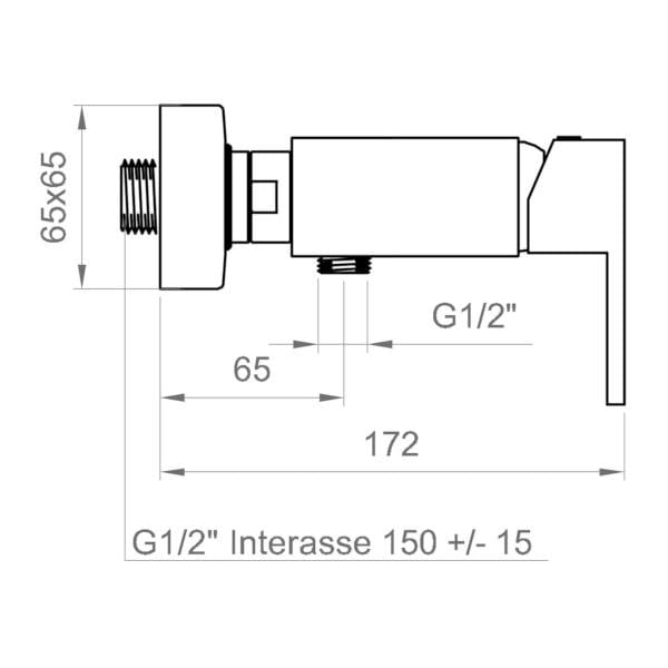 Металлический наружный смеситель для душа Ercos Италия R ARCH-00104746 - Вид №2