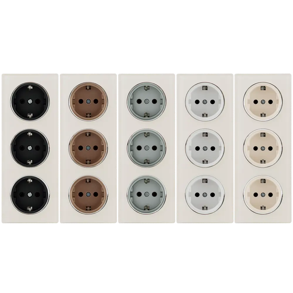 ONEKEYELECTRO Florence: тройная стеклянная рамка для розеток в бежевом цвете 82838544 STLM-0036875 - Вид №1