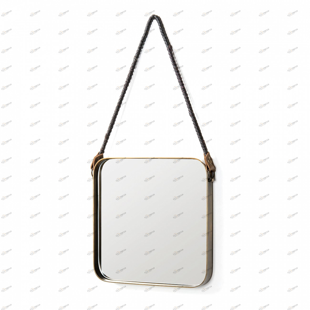 Зеркало на ремне квадратное бежевое со скругленными углами Step от La Forma LA FORMA STEP 342846 Латунный;белый