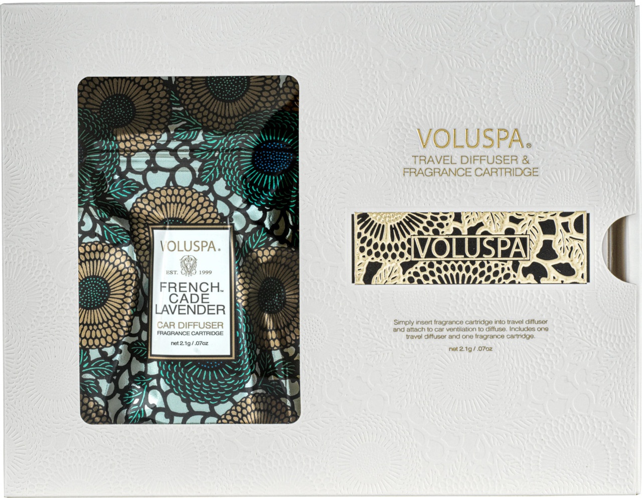 10664262 VOLUSPA Диффузор для автомобиля с картриджем Voluspa "Французский можжевельник  и лаванда", 8см 