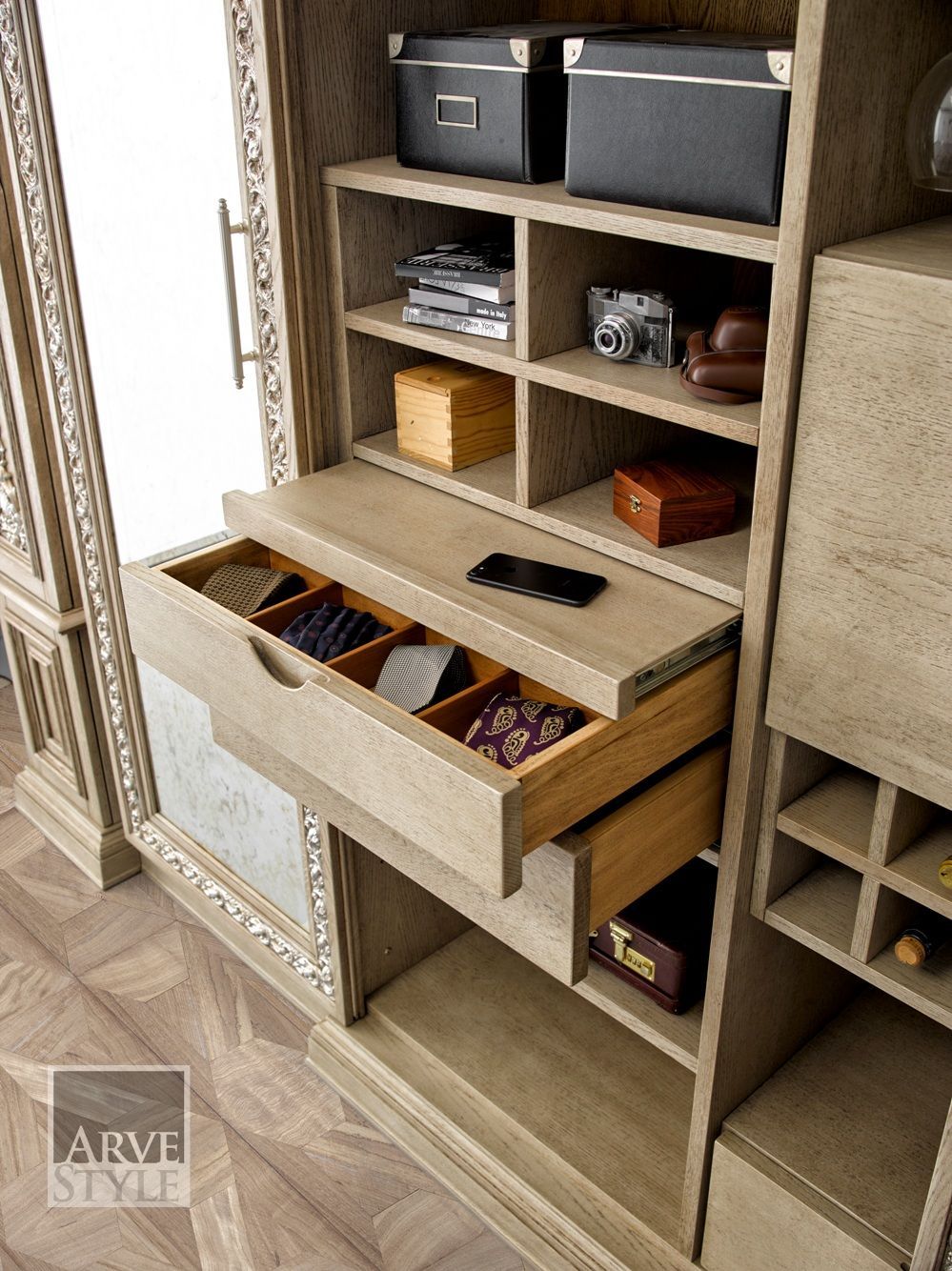 Деревянный настенный книжный шкаф с освещением Arvestyle Giulio ARCH-00117678 - Вид №3