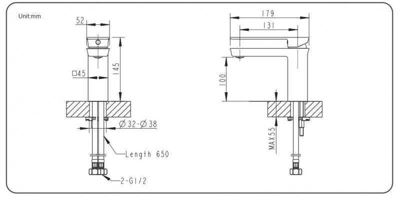 Смеситель для умывальника PHILLIS F156101C-ENG bravat - Вид №1