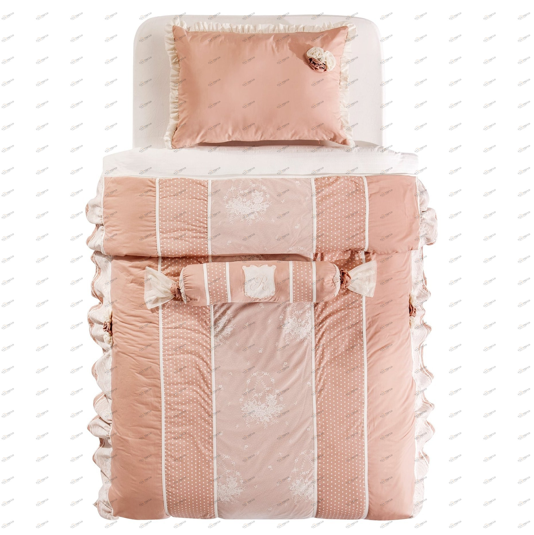 Покрывало с подушкой 90х200 см светло-розовое Dream CILEK ROMANTIC 00-3832464 Розовый Santreyd