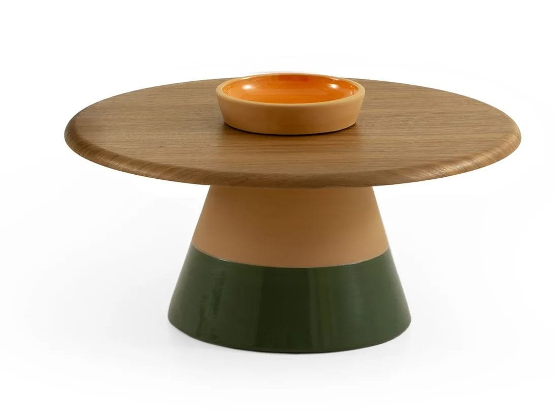 Журнальный столик из глины с деревянной столешницей Morica Design Высокая мода ARCH-00129625 - Вид №1