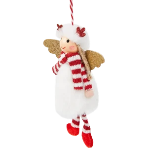 87036512 Елочная игрушка Девочка 14x9 цвет красный STLM-1421393