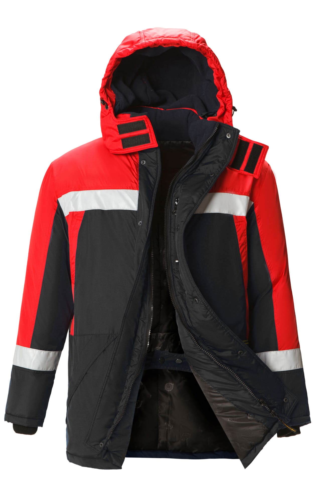 64516 Куртка "Марс" зимняя черно-красная с СВП  Зимняя спецодежда  размер 60-62/170-176  - Вид №3