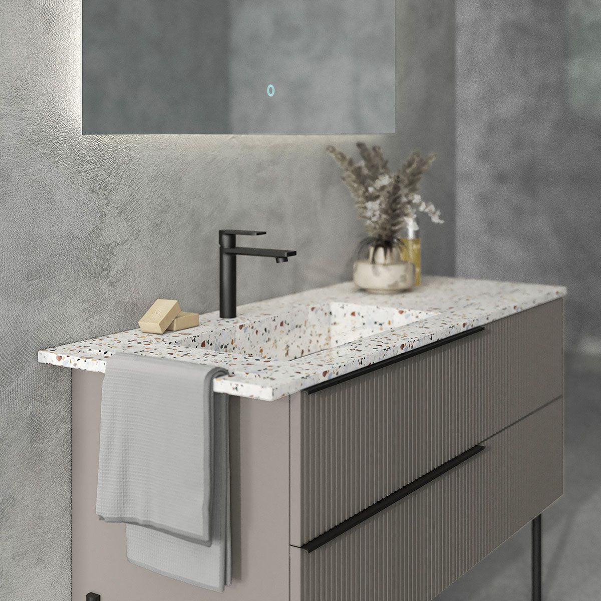 Деревянный напольный шкаф для раковины с держателем для полотенец LEGNOBAGNO Re-Stretch ARCH-00117276 - Вид №1