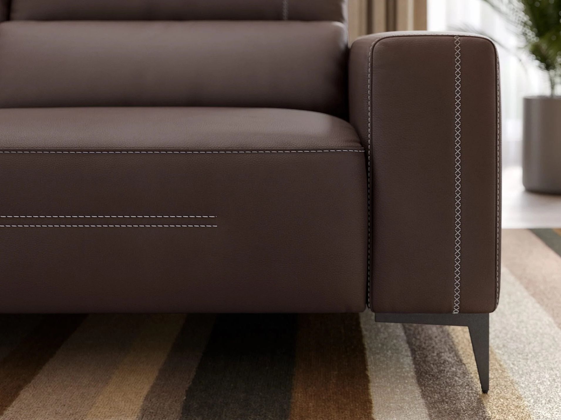 3-местный кожаный диван Sofanella Teramo ARCH-00066621 - Вид №5