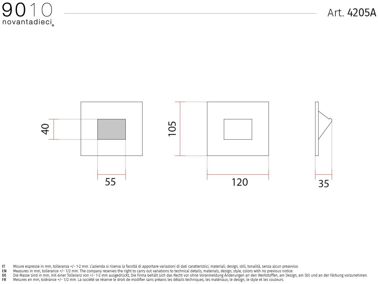 9010 novantadieci Настенный светодиодный светильник из cristaly®  4205a  - Вид №2