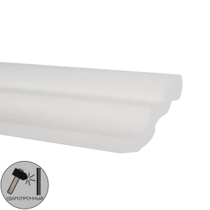 Плинтус потолочный полистирол ударопрочный NMC WT9 белый 42х49х2000 мм