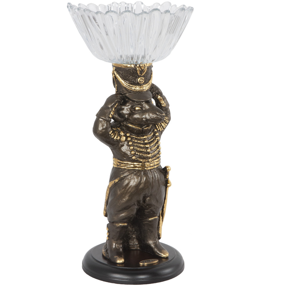 52081 BOGACHO Фруктовница-конфетница Бравый гусар Литьевой мрамор / стекло  - Вид №5