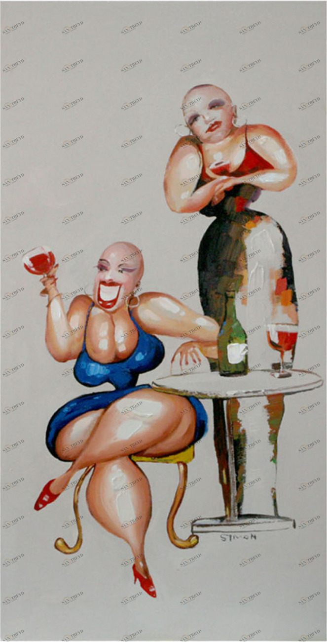 Картина на холсте 140х70 см "Встреча с друзьями" EVENHOME КАРТИНЫ МАСЛОМ 129754 Бежевый;синий 