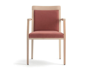 Штабелируемый стул из бука с подлокотниками