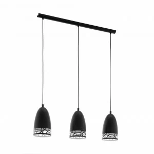 Подвесной светильник на 3 лампы черный Savignano 97444 EGLO ДИЗАЙНЕРСКИЕ, SAVIGNANO 00-3889969 Черный