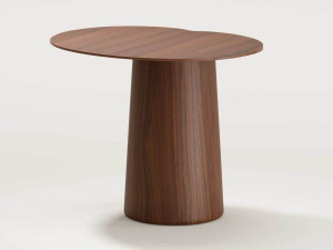 Деревянный овальный высокий журнальный столик