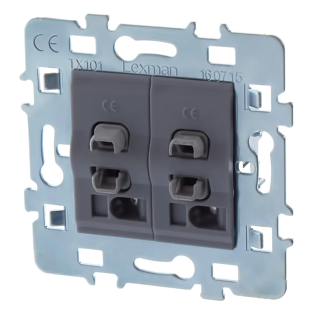 Выключатель встраиваемый Lexman Cosy 2 клавиши, цвет серый 13453295 STLM-2018690 - Вид №1