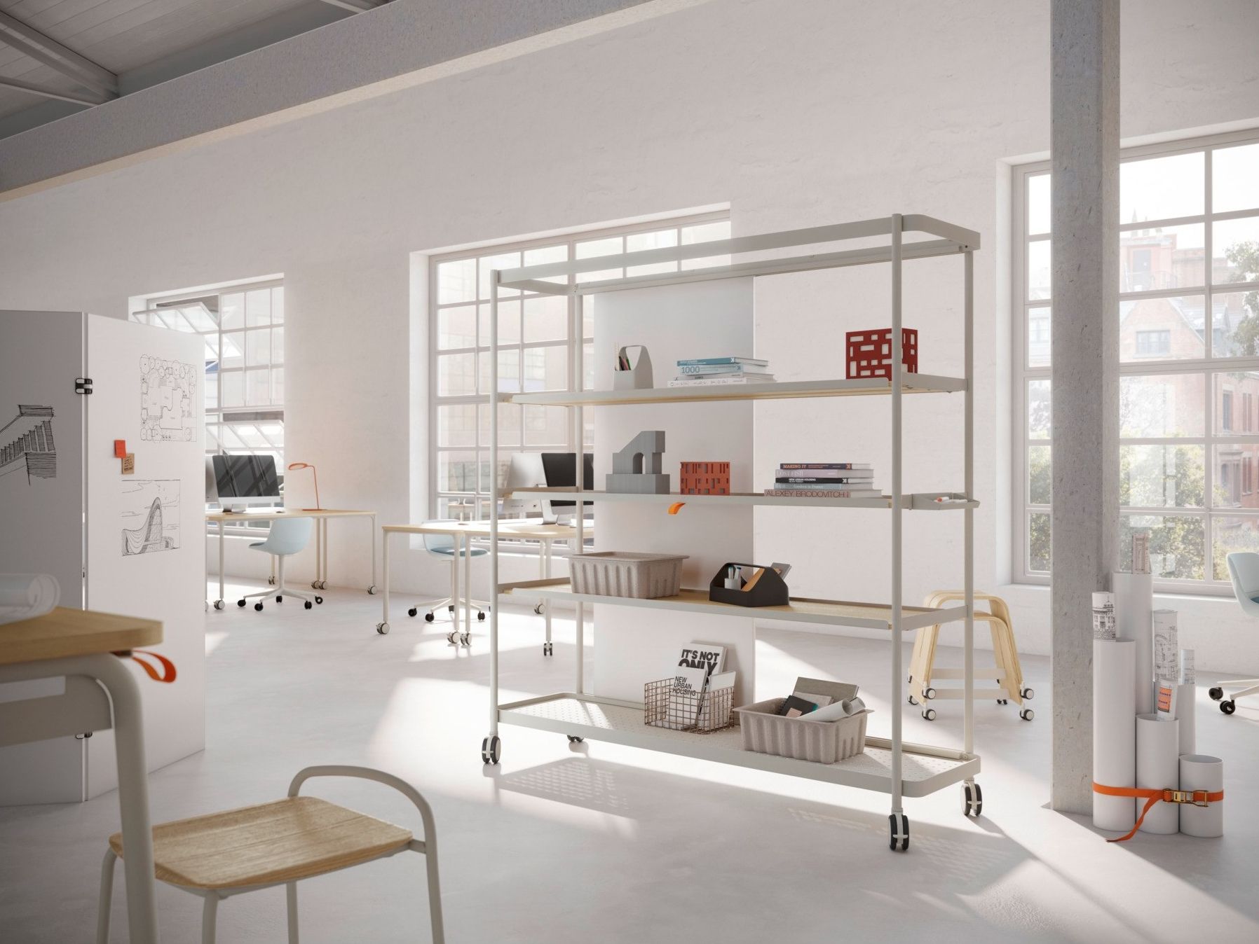 Стальной офисный книжный шкаф с колесами Brunner доски ARCH-00106802 - Вид №1