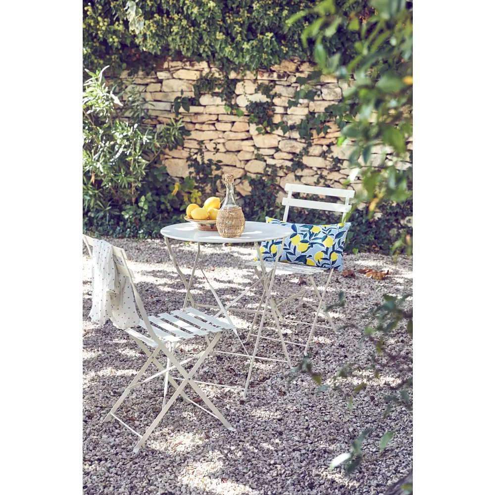 Стол садовый круглый Naterial Flora Origami складной 60x71 см сталь кремовый Товар без серии STLM-2102469 - Вид №14