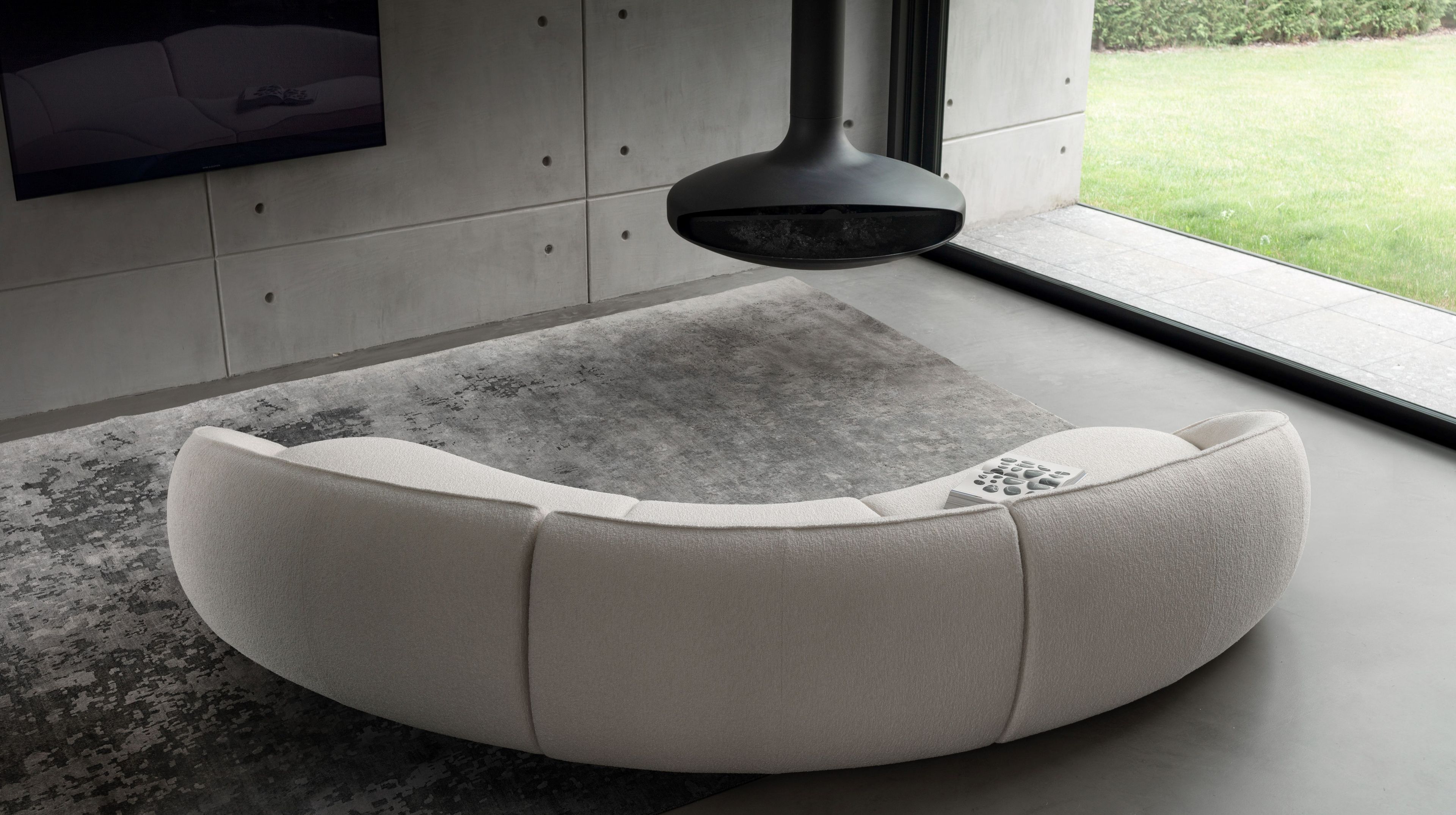 4-местный изогнутый тканевый диван GHIDINI1961 объятия ARCH-00031207 - Вид №2