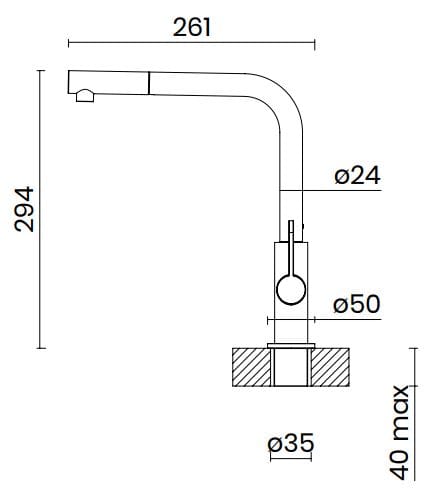 Однорычажный кухонный смеситель со съемным ручным душем TASCA ALFA ARCH-00047715 - Вид №2