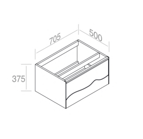 C375M1L70.101NC Тумба подвесная с 1 выдвижным ящиком 70 см A. e T. Italia TRACE Белый матовый - орех Каналетто Италия AeT ITALIA - Вид №7