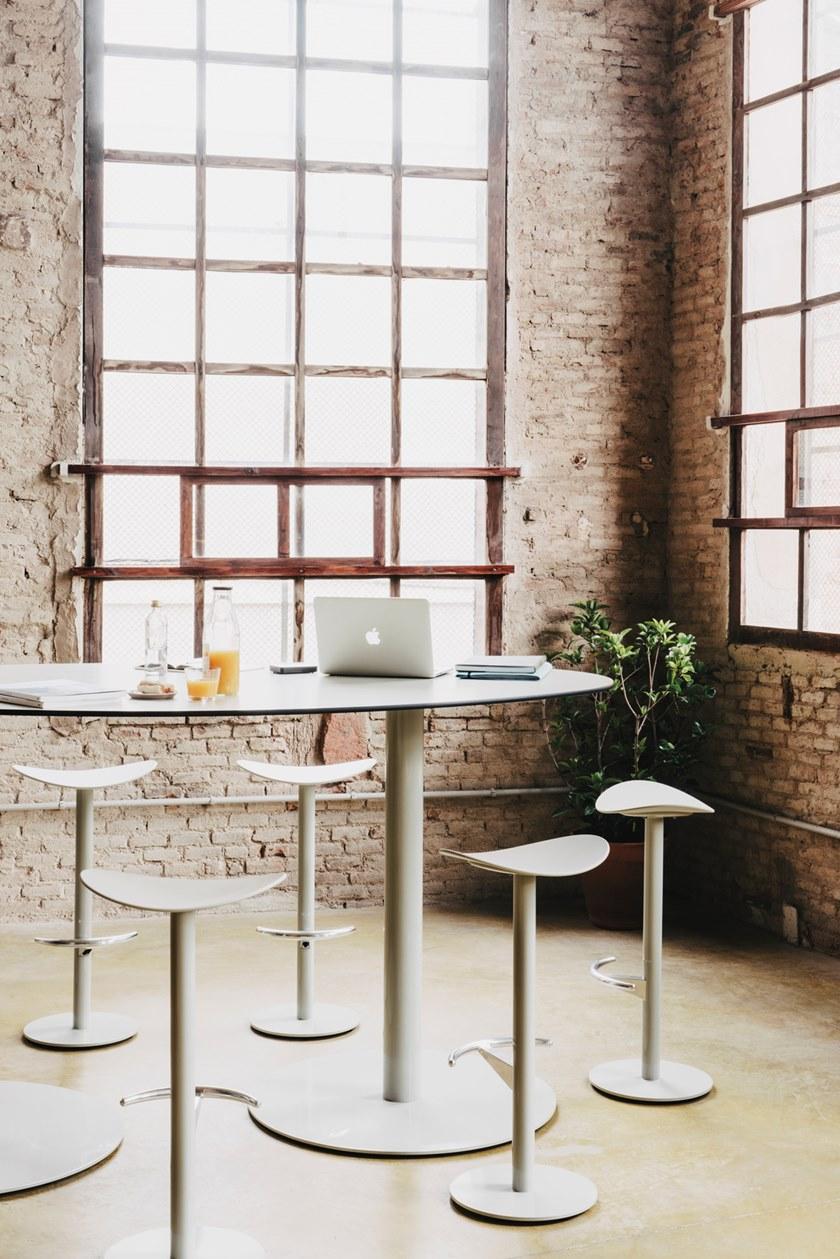 ENEA Высокий стол со стальным основанием и столешницей из hpl Punto sun-id-1420587 - Вид №2