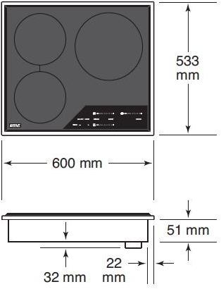 Wolf Индукционная варочная панель с верхним сливом Piani cottura a induzione Icbci243tf/s  - Вид №1