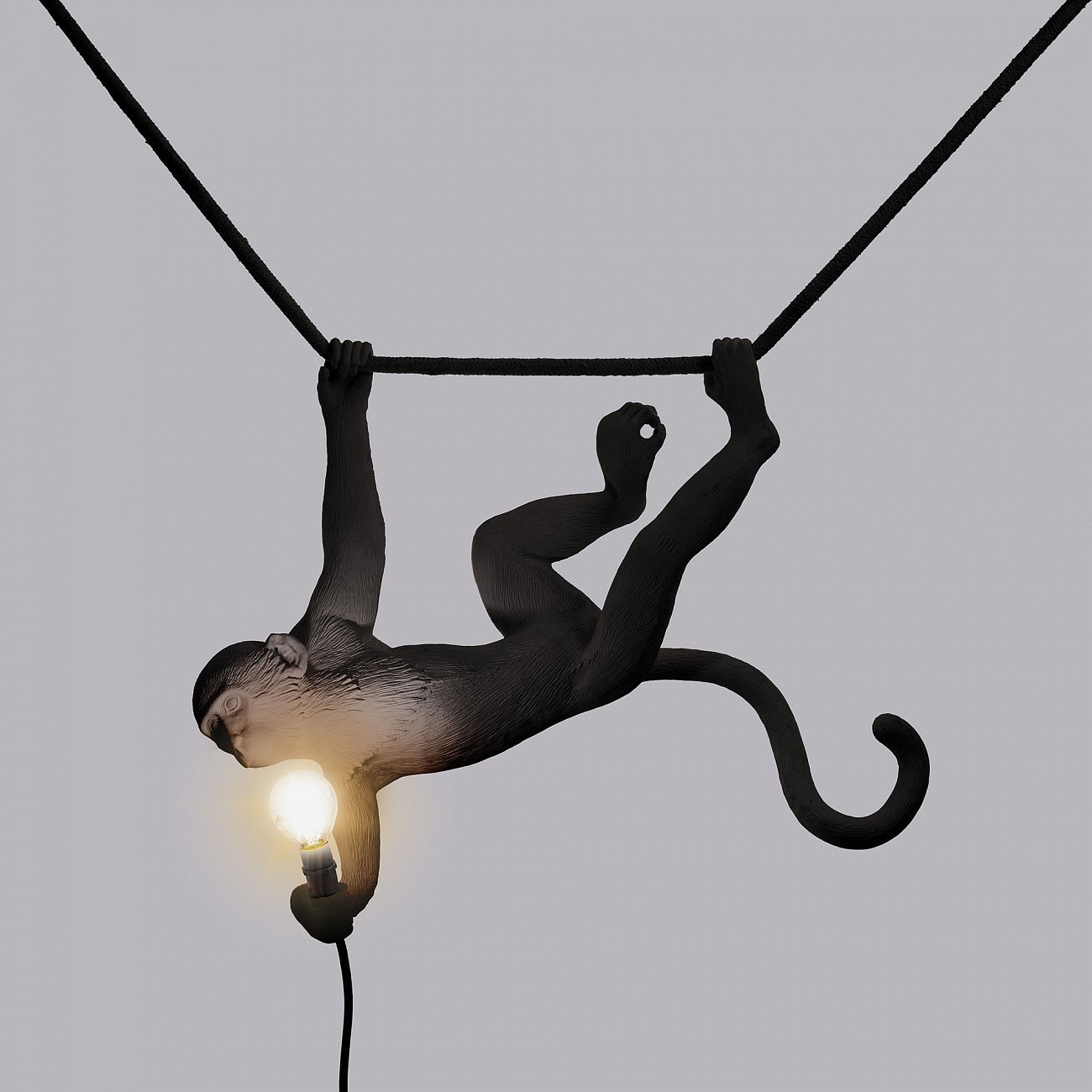 Светильник подвесной 49х59 см черный The Monkey Lamp Swing Black 14916 SELETTI ДИЗАЙНЕРСКИЕ 00-3882381 Черный  - Вид №1