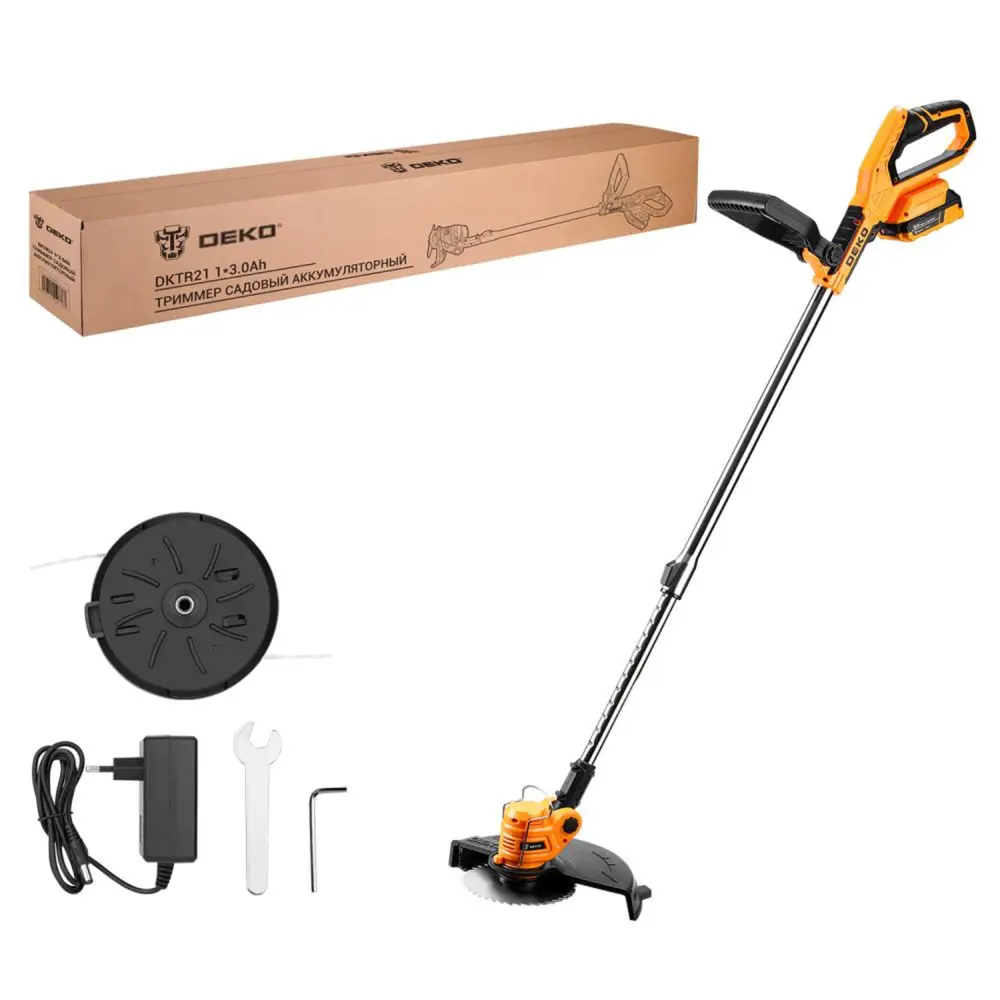 Триммер аккумуляторный Deko DKTR21 20 В 1x1.5 Ач АКБ и ЗУ входит в комплект 89363007 STLM-2143981  - Вид №1