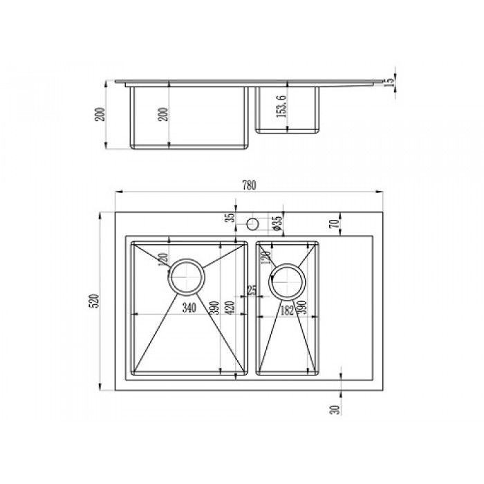 Zorg ZM R-7852-2-L Мойка кухонная прямоугольная Zorg  - Вид №4