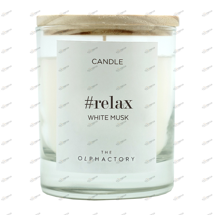 Свеча ароматическая The Olphactory Relax "Белый мускус" AMBIENTAIR  00-3894972 Белый 