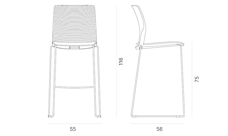 Стул для зала ожидания Quadrifoglio Group дизайн-офис ARCH-00087820 - Вид №5