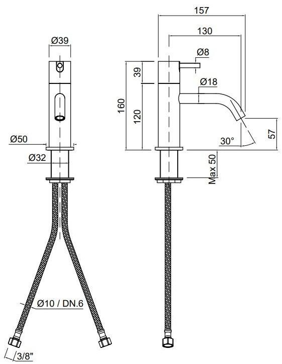 Antonio Lupi Design Смеситель для раковины, однорычажный, настольный, из нержавеющей стали Ayati Antoniolupi sun-id-1425894 - Вид №1