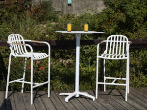 Высокий алюминиевый садовый стул со спинкой