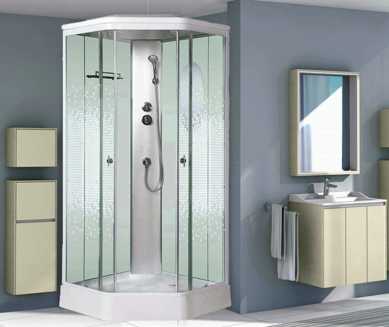 Душевая кабина NG-2306-01 (900х900х2200) низкий поддон(16см) стекло МОЗАИКА Niagara Ultra 23060154