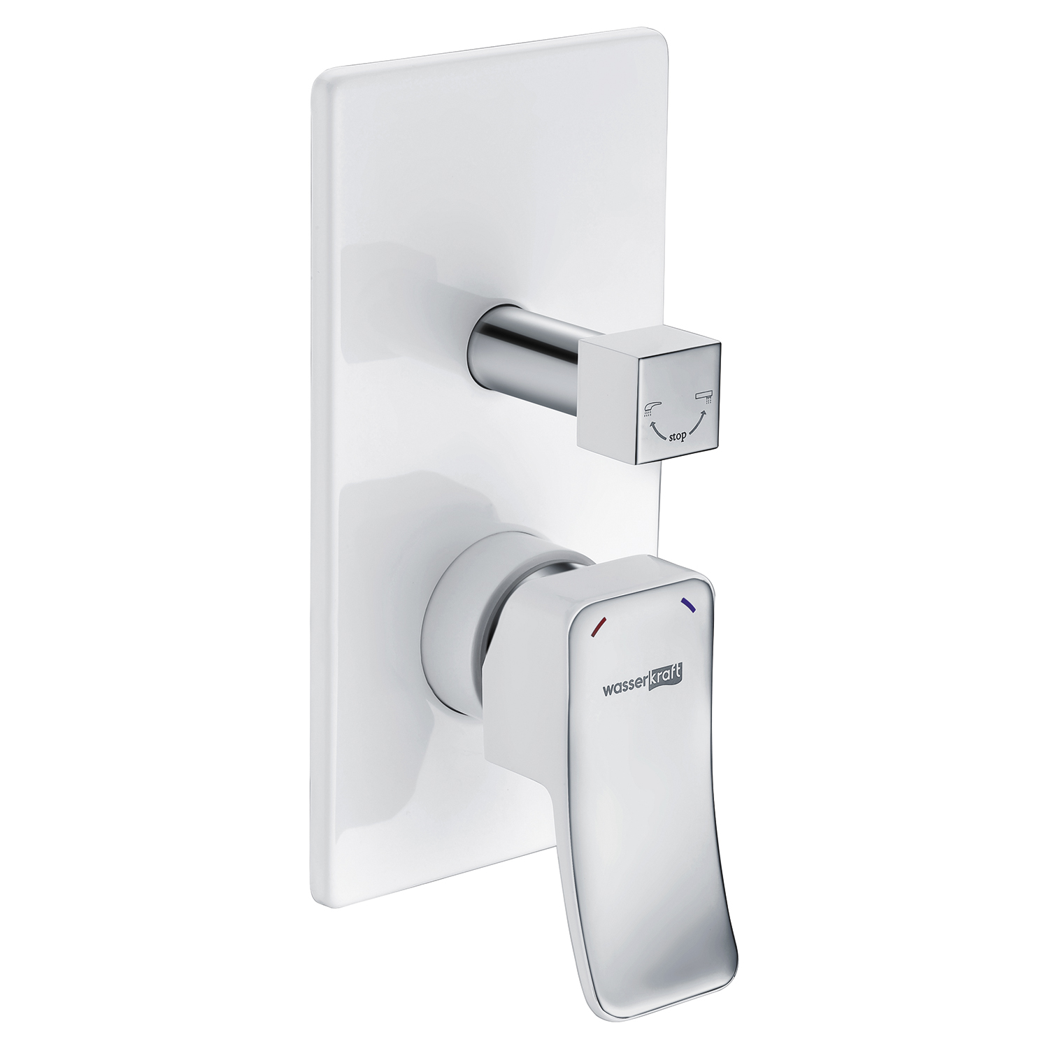10641WHITE Aller Смеситель для ванны и душа WasserKRAFT Aller 1060WHITE  - Вид №3