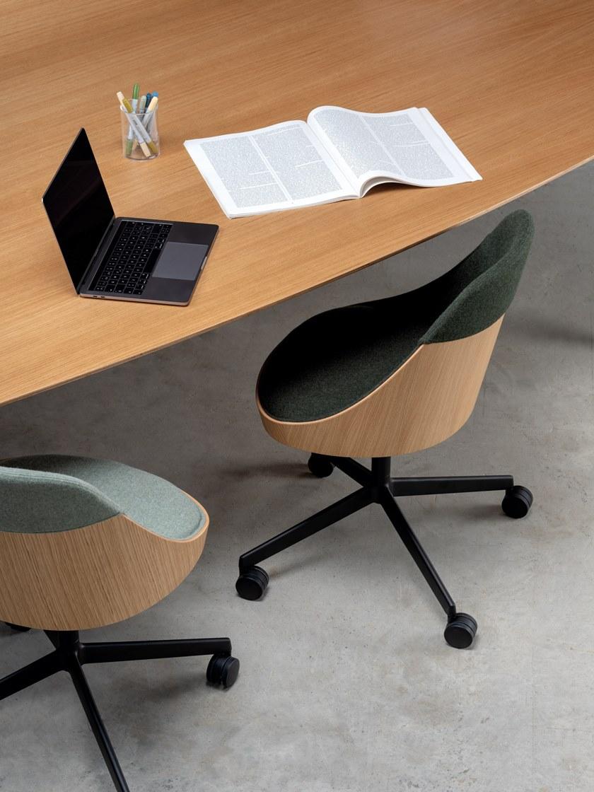 ENEA Офисное кресло из дуба с 4-мя спицами на колесиках Kaiak sun-id-1491078 - Вид №3