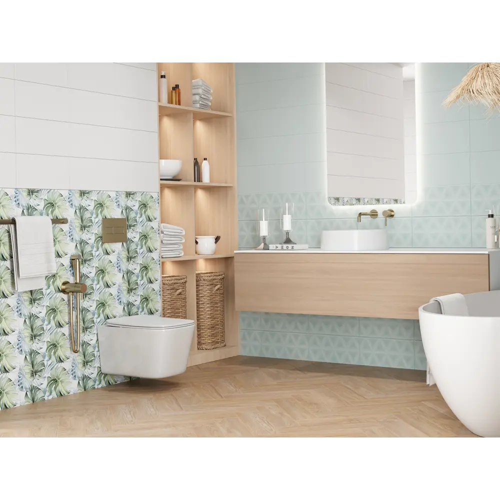 Плитка настенная Mersey Mono A0554G24101 20x40 см 1.6 м² матовая цвет мята Santreyd STLM-2002619 - Вид №11