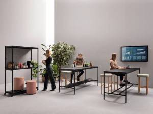 Высокий прямоугольный алюминиевый стол для совещаний