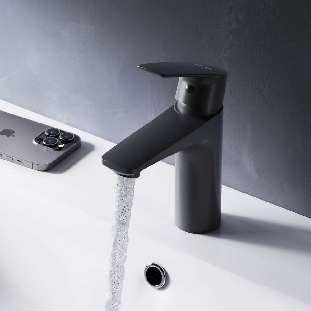 F90A02122 смеситель для умывальника излива 99 мм черный шт. AM.PM Gem - Вид №1