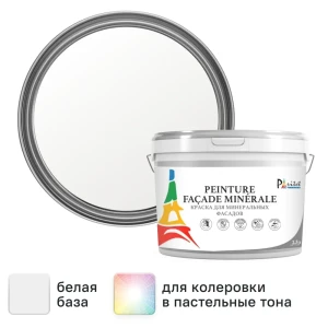 Краска для минеральных фасадов Paritet матовая цвет белый база A 2.5 л