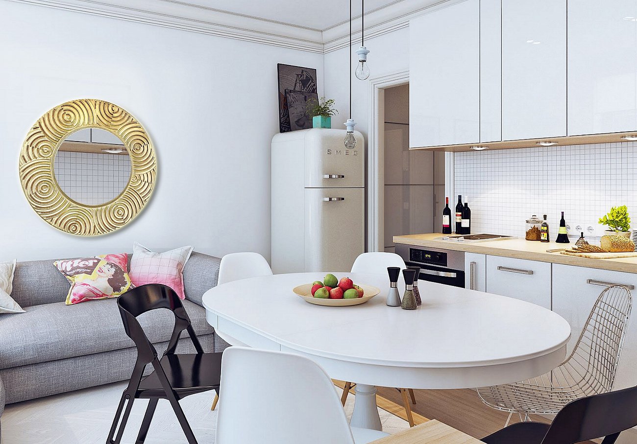 Золотое зеркало круглое настенное PENUMBRA IN SHAPE PENUMBRA 00-3860102 Золото  - Вид №2