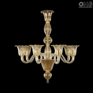 4807 ORIGINALMURANOGLASS Люстра Колокольчики - золото - муранское стекло OMG  см