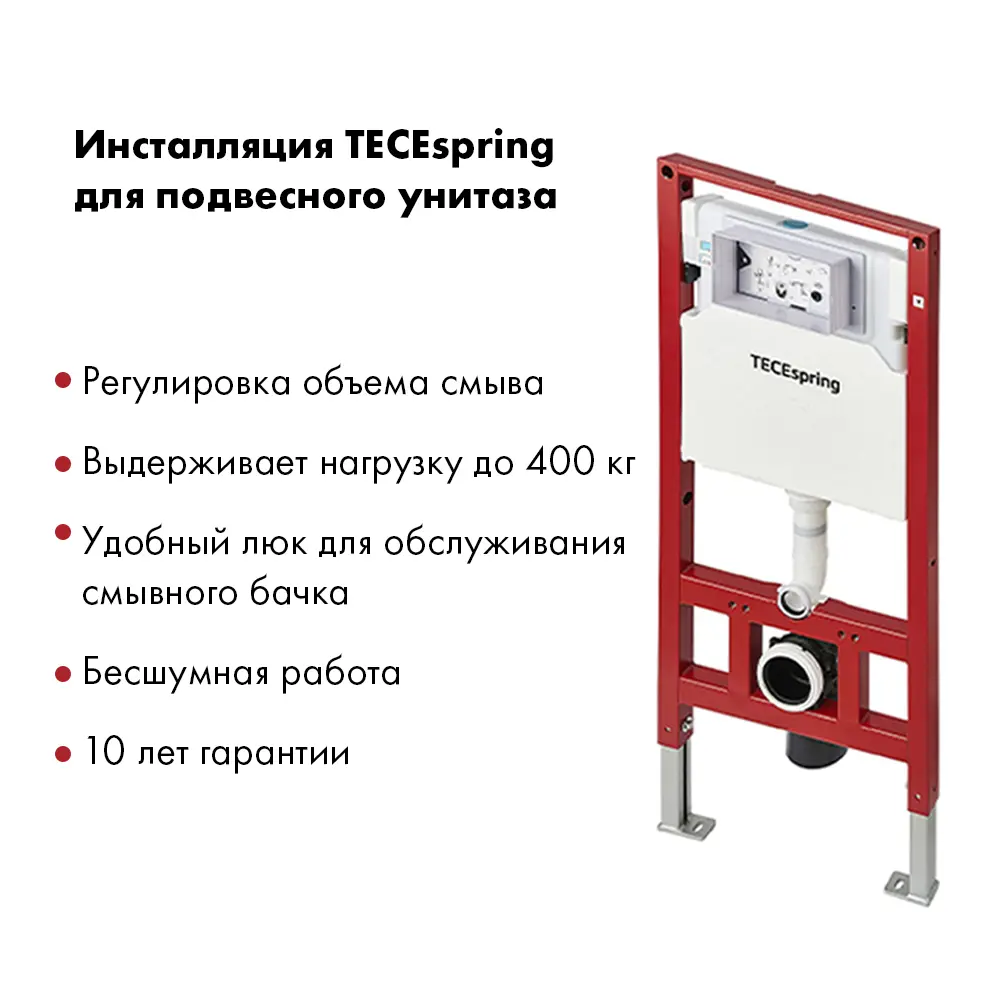 Tece Spring — комплект подвесного унитаза с инсталляцией и микролифтом 89415241 STLM-1568254 - Вид №2