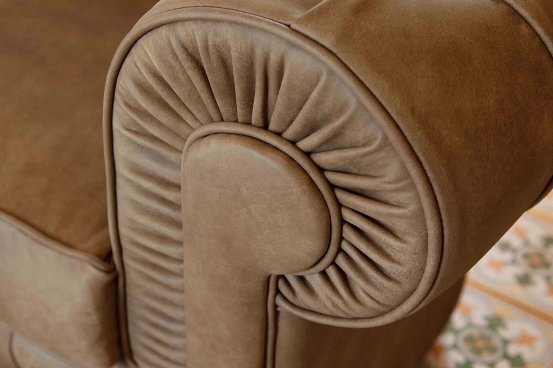 Кожаный угловой диван capitonné Domingo Salotti 800 ARCH-00105050 - Вид №4