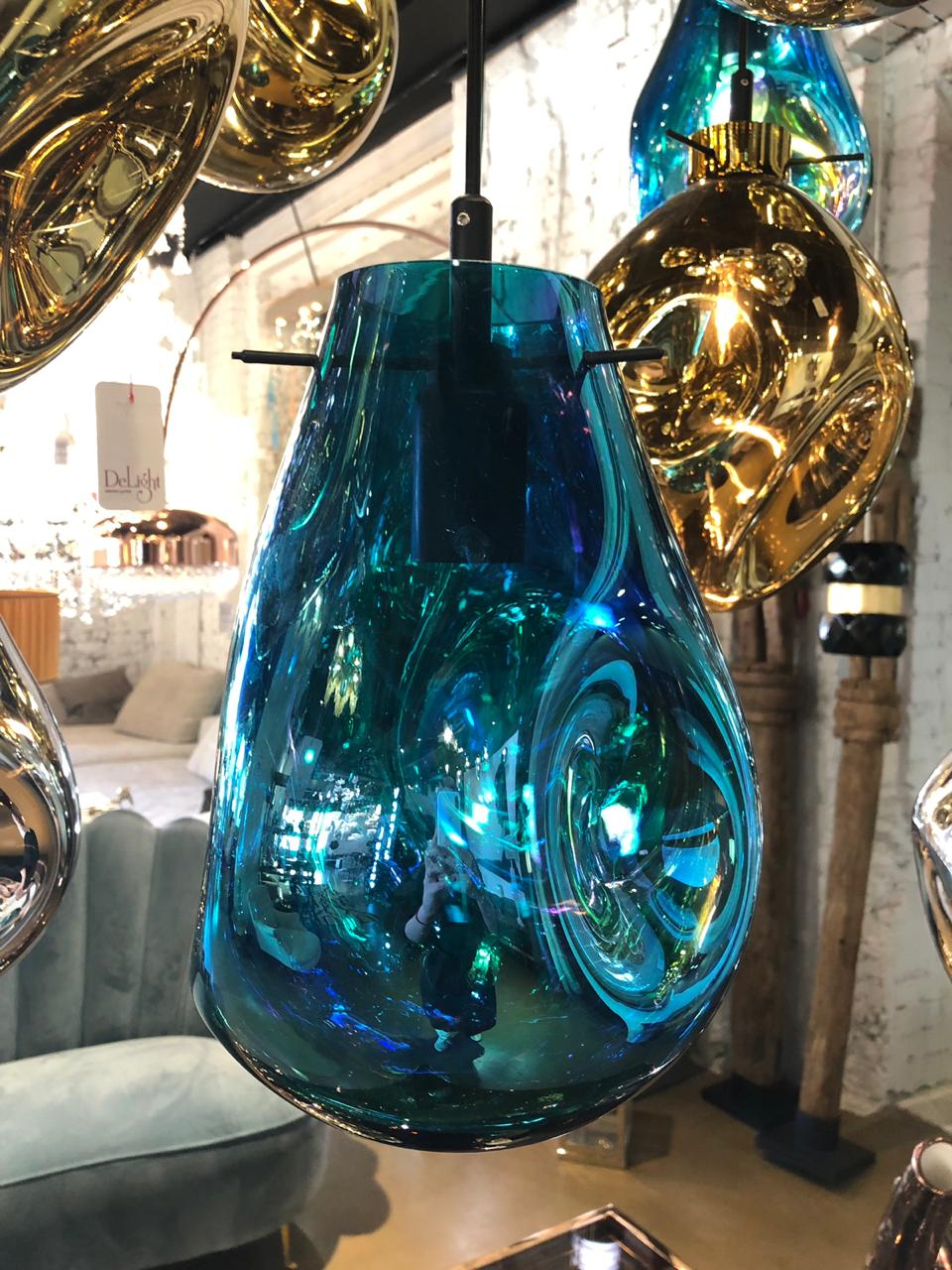 Светильник подвесной 30х20 см синий Soap A blue 9208P/A blue DELIGHT COLLECTION ДИЗАЙНЕРСКИЕ 00-3882287 Синий;черный  - Вид №1