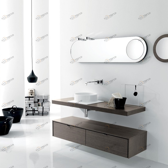 Комбинация ванной комнаты PV33 в отделке  Cup Ceramica / 89 Rovere Grigio MILLDUE PIVOT PIVOT33