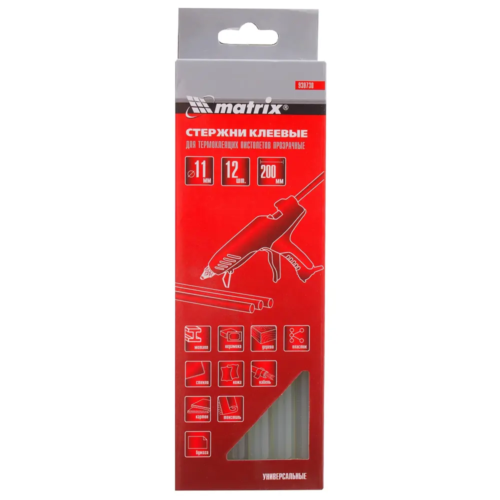 Клеевые стержни Matrix 930730 11x200 мм, цвет прозрачный, 12 шт. 14817311 STLM-2149516  - Вид №2